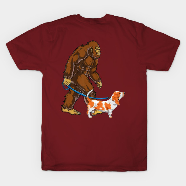 Funny Bigfoot Sasquatch Walking English Bulldog by JameMalbie